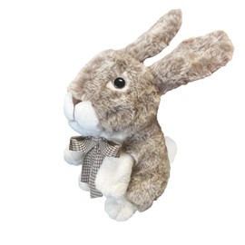 Cuddly Plush Toy - Easter Rabbit Plush with Checkered Bow Tie - Cuddly and Fluffy Baby Rabbit For Easter - Easter Toys For Children and Easter Decorations Plush Toy For Kids (RABBIT)