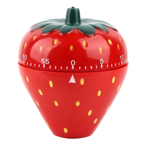 Joyzan Strawberry Shaped Timer, Cartoon Mechanical Time Reminder Cute Fruit