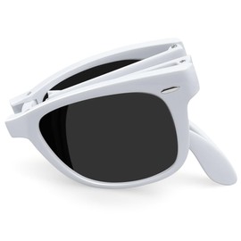 Joopin Square Folding Sunglasses Mens Women, UV400 Protection Trendy Foldable Sunglasses Poalrised for Driving Fishing Travel 2025 (Foldable White Black)