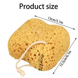2Pcs Bath Sponge, Natural Sea Sponge, Exfoliating Shower Sponges, Bath Sponge for Women/Men, Bath Sponge Set Sea, Soft Honeycomb Bath Sponges for Adults and Kids Body Deep Exfoliating