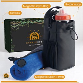 HUMBLE HUB Magnetic Gym Bag – Compact Crossbody Fitness Pouch with Water Bottle Holder – Small Gym Bag for Men & Women – Secure Magnetic Storage & Travel-Friendly Design