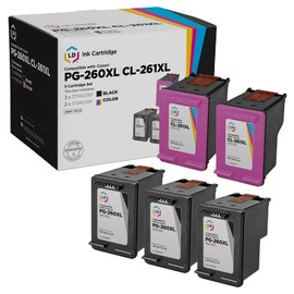 LD Products Remanufactured Replacement for Canon 260 and 261 Ink Cartridges 260XL 261XL 260 XL 261 XL PG-260 XL CL-261 XL Compatible with Pixma TR7020 TS5320 TS6420 TS6400 (3 Black, 2 Color, 5-Pack)
