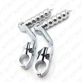 XKH- Chrome 5" Long Foot Peg Kit 1.25" Engine Guard Compatible with Honda GoldWing GL1100 [B01N900ZQR]