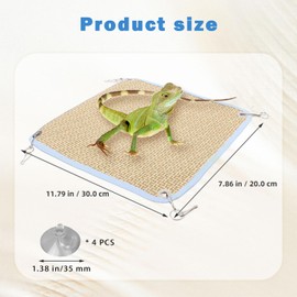 TELADESHX Reptile Hammock Bearded Dragon Sleeping Mat Hammock Suitable for Lguanas, Axolotls, Anoles, Geckos, Snakes, Chameleon (Yellow)