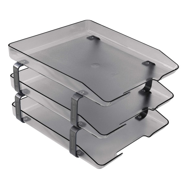 Acrimet Traditional Letter Tray 3 Tier Front Load Plastic Desktop