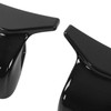 Pair Horned Rearview Side Door Mirror Covers Glossy Black Replacement