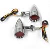 Red CNC Motorcycle Bullet LED Turn Signal Lights Blinker Indicator