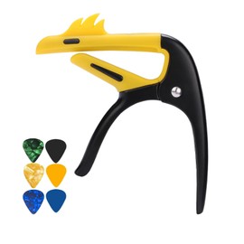 Capotraste para Guitarra,Cejilla para Guitarra,Cejilla de Afinador de Mano,Accesorios AcúSticos de Guitarra de Aleación de Zinc con 8 Púas de Guitarra,Capo Guitarra para Guitarra Popular