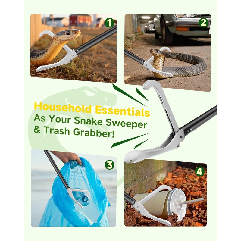SMOQIO Snake Grabber Tool, 59in Professional Snake Tongs, All-Aluminum Alloy