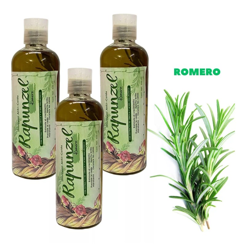 rapunzel Shampoo Artesanal Crecimiento Con Romero Rapunzel 12 Pzas