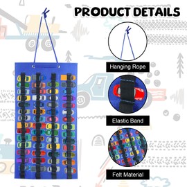 Toy Car Case Bag for Hot Wheels, 65.5 x 36 cm Organiser Storage Case for Hot Wheels, Advent Calendar, Children, Hot Wheels, Double-Sided Storage, Holds 120 Wind Turbines