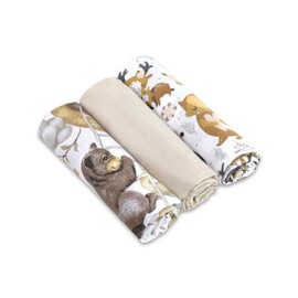 Baby Safe Muslin Cloths for Baby 80x70 cm 100% Organic Cotton Muslin Burp Cloths for Sensitive Skin & Ultra Soft, Breathable & Absorbent|Pattern 1