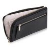 VISOUL Genuine Leather Long Wallet L017, Black and light grey