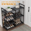 CSXGBAB Black Tubes Closet Shoe Rack, 5 Tier Oxford Fabric