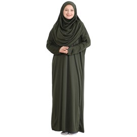 Prien Prayer Clothing for Women with Rosary Bag Hijab, Islam Women's Clothing Set, Abaya Headscarf, Muslim Dresses, Khimar, khaki