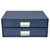 Bigso Birger 2-Drawer Fiberboard Label Frame Document Letter Box, 5.7