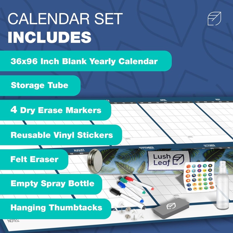 Extra Large Wall Calendar - 36" x 96" - Full