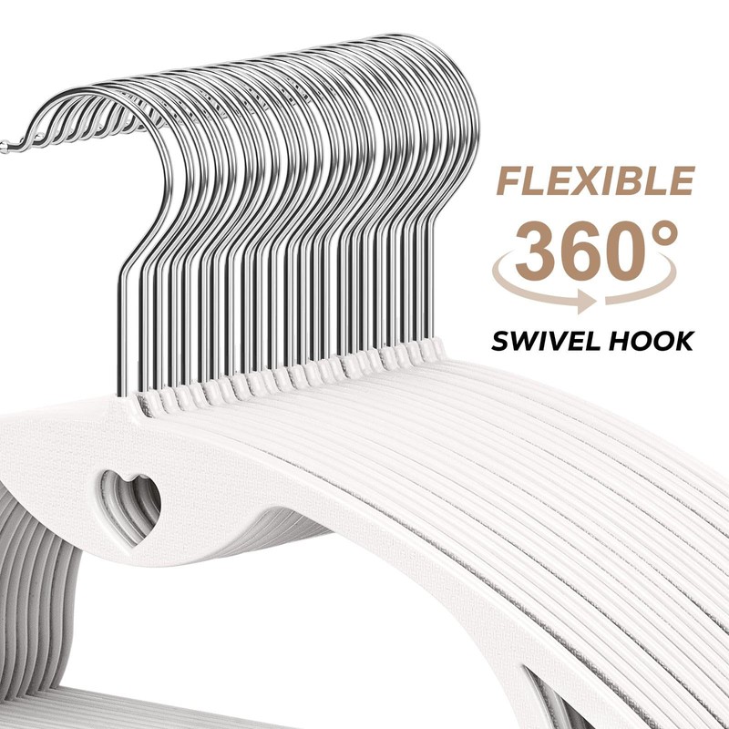 Plastic Hangers 50 Pack: No Shoulder Bumps Ultra Thin Clothes