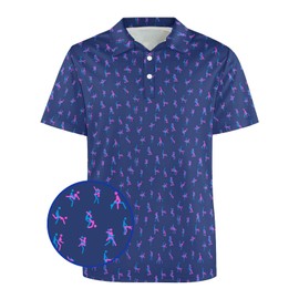 Men's Golf Shirts Funny Moisture Wicking Dry Fit Performance Golf Polo Shirts for Men Novelty Print Short Sleeve Polo Shirts,X-Large