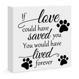 Dog Memorial Gifts for Loss of Dog Pet Memorial Wooden Box Sign Desk Decor Sign Sympathy Gift for Loss of Dog Cat Pet Loss Gift Pet Bereavement Remembrance Gift In Memory of Dog Cat