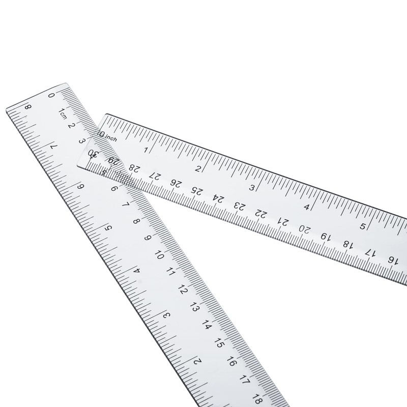 LAGEBONA 4 Pack Plastic Ruler 12 Inch Bulk for Classroom