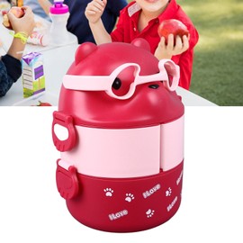 Portable Lunch Box, 2 Layer Containers for School, Work, Camping - Bear Shape, Excellent Heat Insulation, Versatile ()