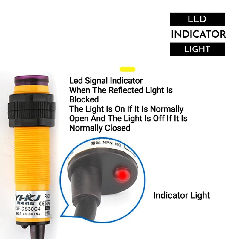 Interruptor de Sensor, E18-B03P1 DC 3 Cables 6-36V PNP IR