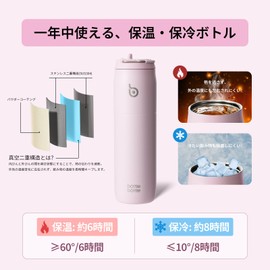 BOTTLE BOTTLE Water Bottle, 33.8 fl oz (1 L), Vacuum Insulated, Keeps Hot and Cold, Stainless Steel Bottle, Straw Drink, Stylish, Handle Included, Leak Proof, Wide Mouth, Sports Bottle, Boys, Girls