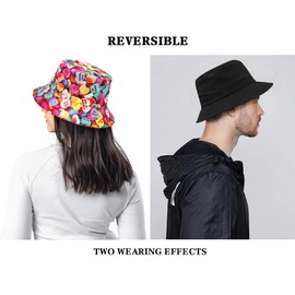 Malaxlx Love Candy Bucket Hat Beach Sun Hat for Women Men Teens Outdoor Travel Reversible Fishing Hat