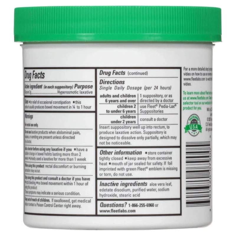 Fleet Laxative Glycerin Suppositories Adult Suppositories, 100 Count ( 1