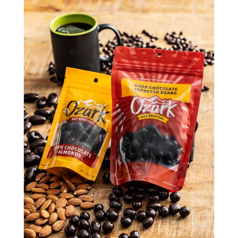 OZARK NUT ROASTERS, Dark Chocolate Espresso Beans, Flavored Snack Nuts,