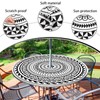 Outdoor Tablecloth with Umbrella Hole Waterproof Abstract Tribal Round Fitted