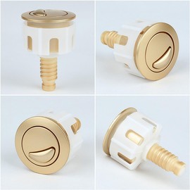 Toilet Flush Button Toilet Cistern Flusher Replacement Parts, Toilet Push Button Easy Installation Modern Bathroom Upgrade (Golden Plated)