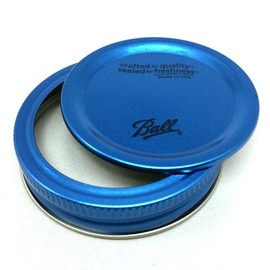 Ball Mason Jar Inner Lid & Ring Set for Regular Mouth Blue