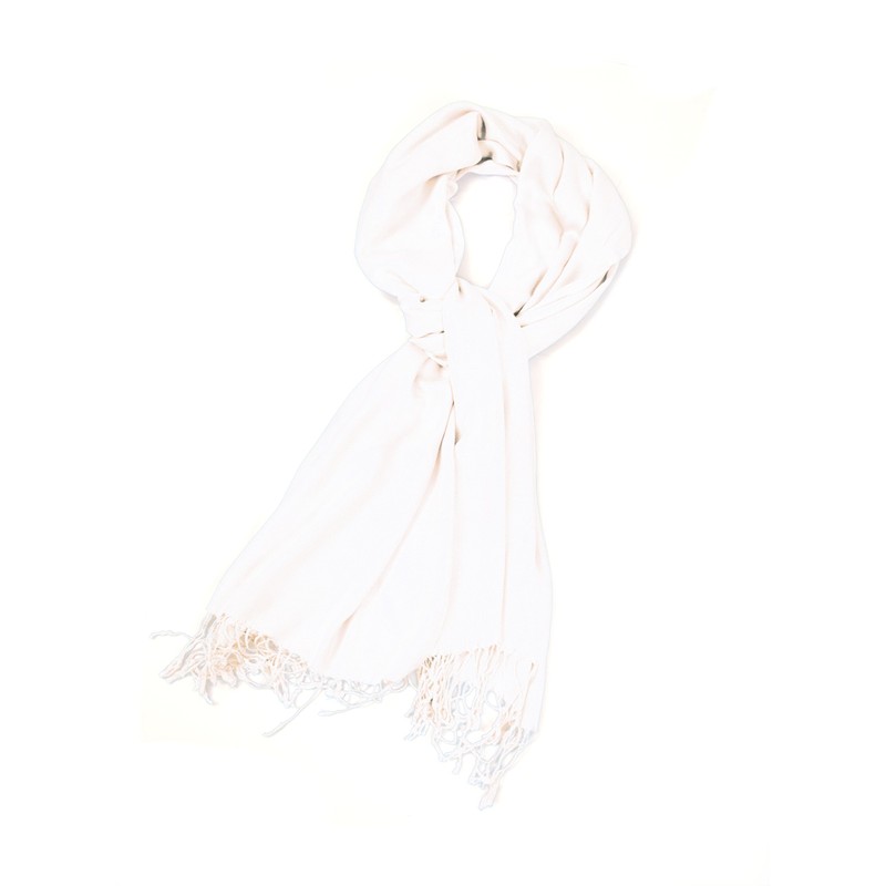 Sakkas Silky Soft Pashmina Feel Scarf / Stole - White