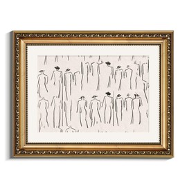 VIYYIEA Gold Framed Wall Art Canvas Print Home Decor Abstract Wall Art Room Decor Minimalist Portrait Artwork Wall Decorations Vintage Bathroom Decor Line-Drawn Wall Pictures Office Decor 11x14in