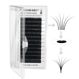 NAGARAKU Eyelash Extensions Individual Lash 0.05 C curl 13-14-15mm Mix Classic 3 Layers Camellia Faux Mink Lash Fluffy Soft Light no glue on base Mega Volume