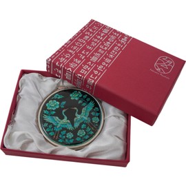 February Mountain Mother of Pearl Compact Mirror – Dual Magnification Gift for Women, Mom, Sister – Birthday or Christmas Idea (1, Midnight Cranes)