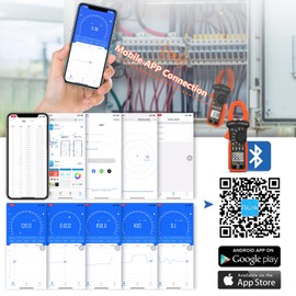 LYCEBELL Digital Clamp Meter, LC-7200C-APP True RMS Auto Range Professional Multimeter, Volt Amp Test Meter for AC/DC Current Voltage Resistance Capacitance Frequency Diode Continuity NCV