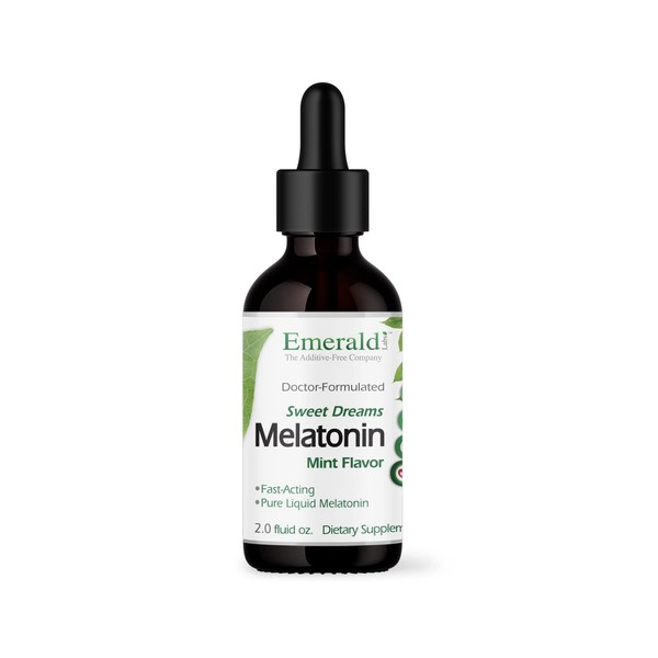Emerald Labs Sweet Dreams Liquid Melatonin - Supports Healthy Sleep Patterns and Vitality for Better Performance and Focus - 2 Fl Oz, Mint Flavor