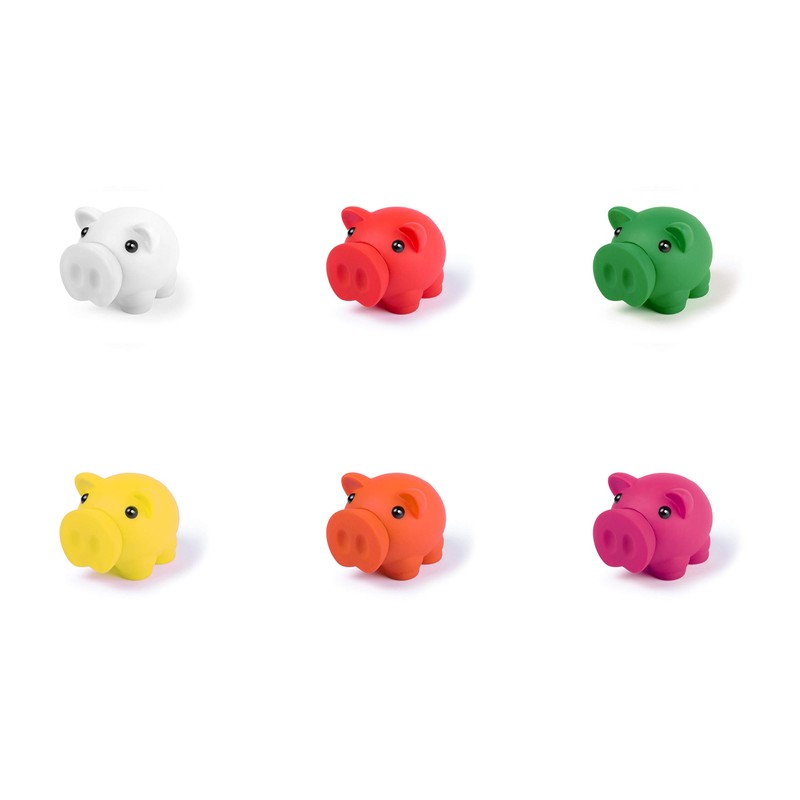 Novelty Piggy Bank with Soft Rubber Body, Vibrant Colors, Novelty