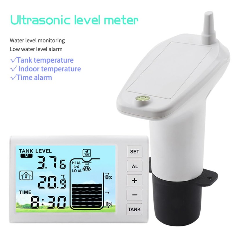 Mulcort Wireless Ultrasonic Level Gauge Water Tank Liquid Level Meter