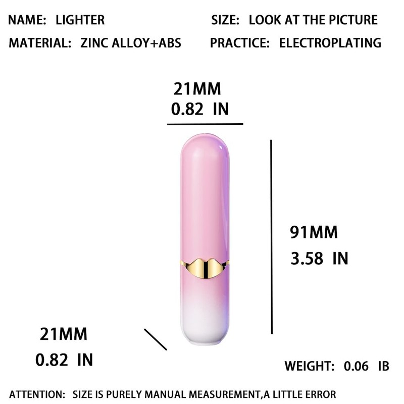 Creative Lipstick Lighter - Soft Flame Butane, Refillable and Adjustable