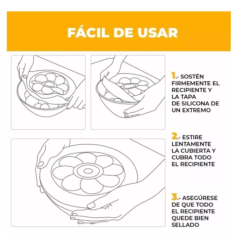 KIFRI Tapas Herméticas De Silicon Flexible Reutilizable 6pz Cocina