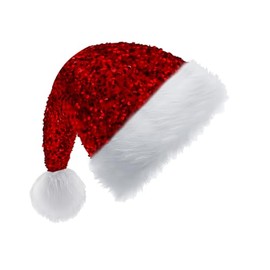 Red Santa Hat Sparkly Christmas Hats for Adults,Kids,Father Christmas Hat Santa Costume,Sequin Xmas Hat Plush Luxury Santa Claus Hat,Christmas Party Hat Cap for Men Women Xmas Holiday New Year