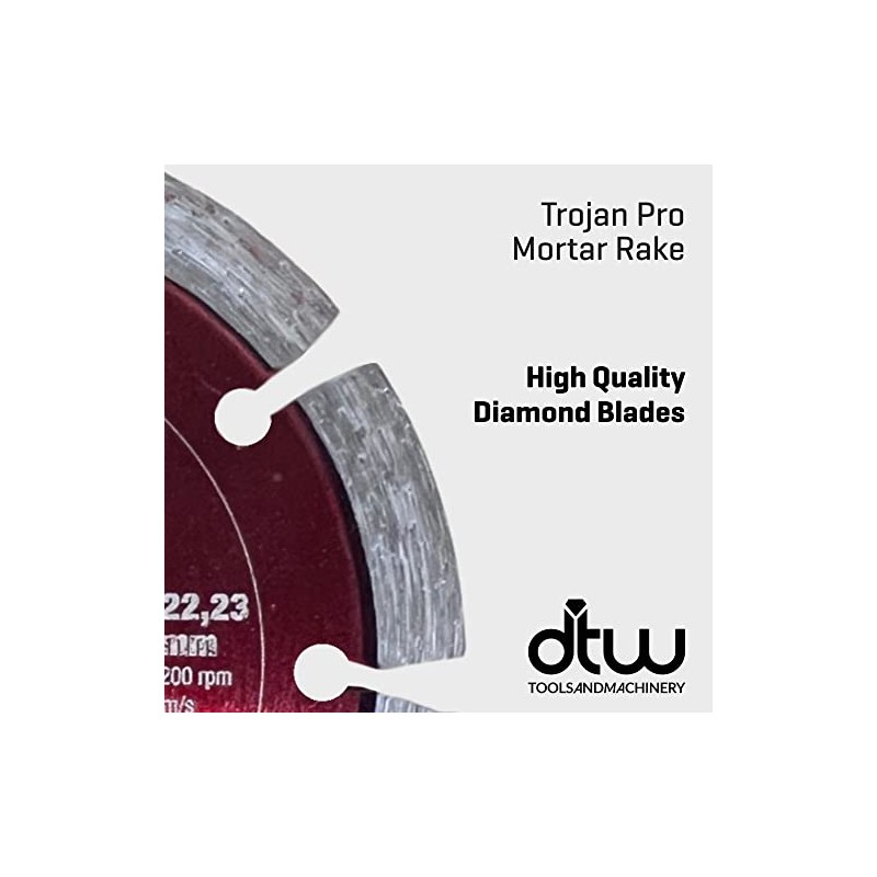 TROJAN 125mm (5") Angle Grinder Professional Mortar Pointing Diamond Rake