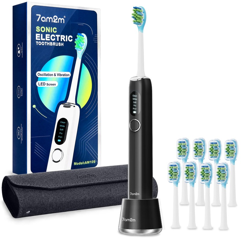 7AM2M Cepillo de dientes eléctrico sónico para adultos y adolescentes,