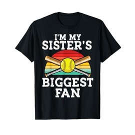 Softball sister I’m My sister’s Biggest Fan retro Baseball T-Shirt