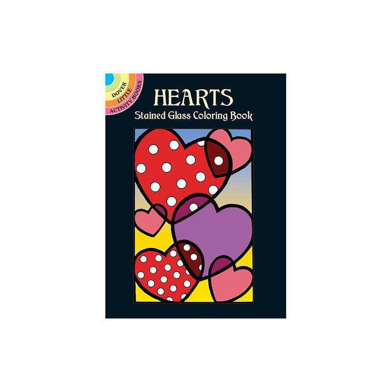 Hearts Stained Glass Coloring Book