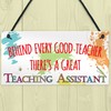 RED OCEAN Behind Teacher Great Teaching Assistant Hanging Plaque End